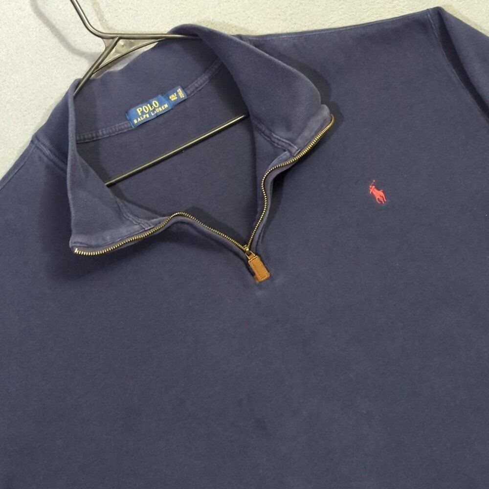 Polo Ralph Lauren 1/4 Zip Sweater Men's 4XLT Blue Pullover Preppy